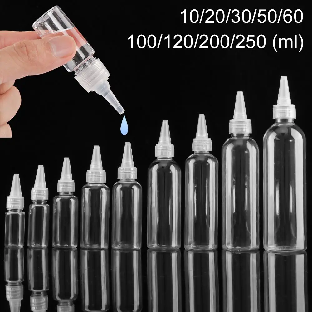 

5Pcs Empty Dropper Bottle Plastic Nozzle Dropper Cap Liquid Sample Dripping Squeeze Bottle Refillable Storage Container 10-250ml