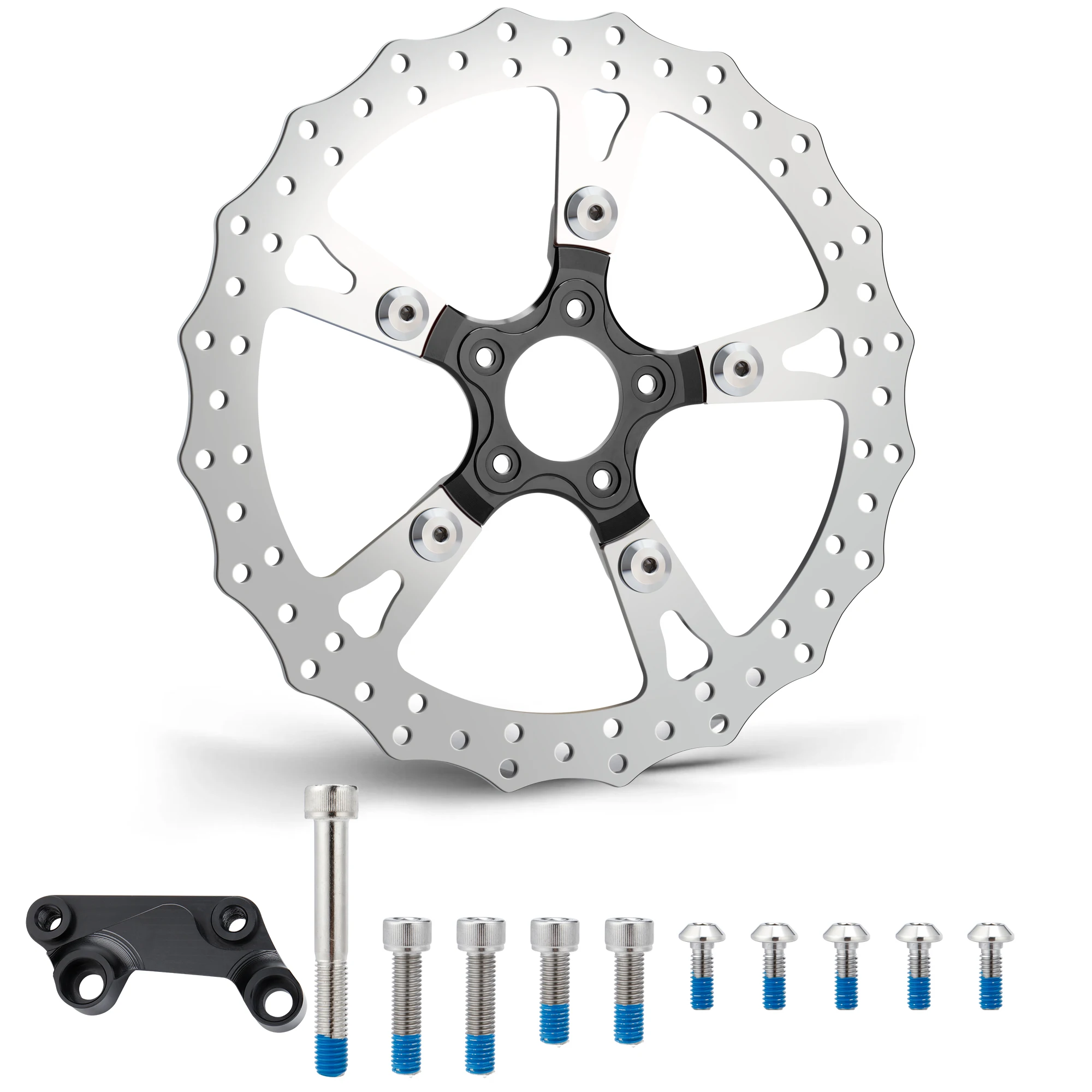 

14-дюймовый тормозной диск с одним передним плавающим ротором для Harley 2006-2017 Dyna и Softail 2015 года, ручная полировка