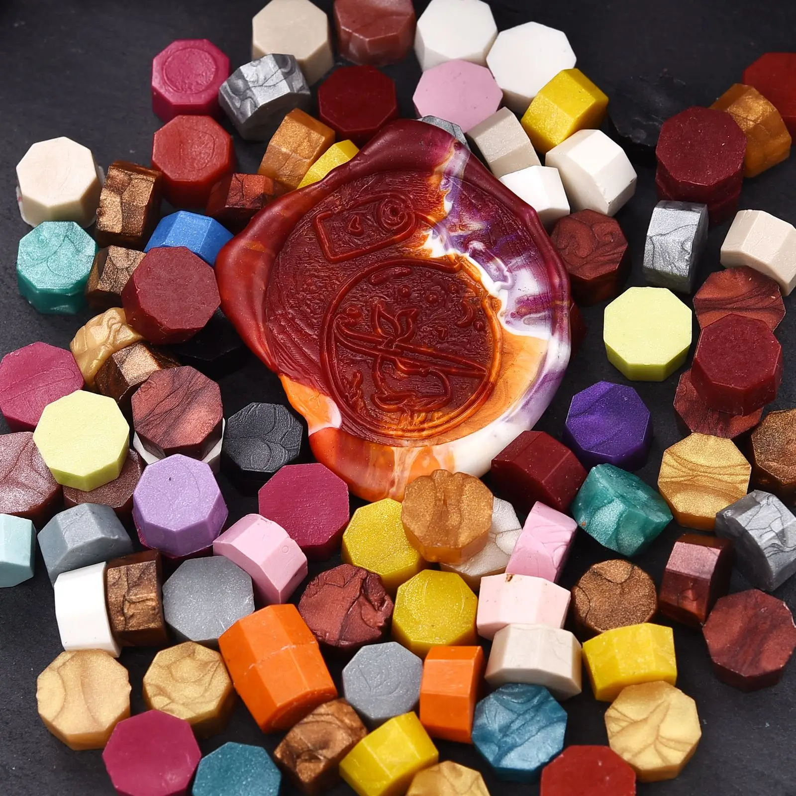 100Pcs Retro Sealing Wax Beads Color Seal Stamp for Scrapbook Material Wedding Birthday Party DIY Art Decor Supply - купить по