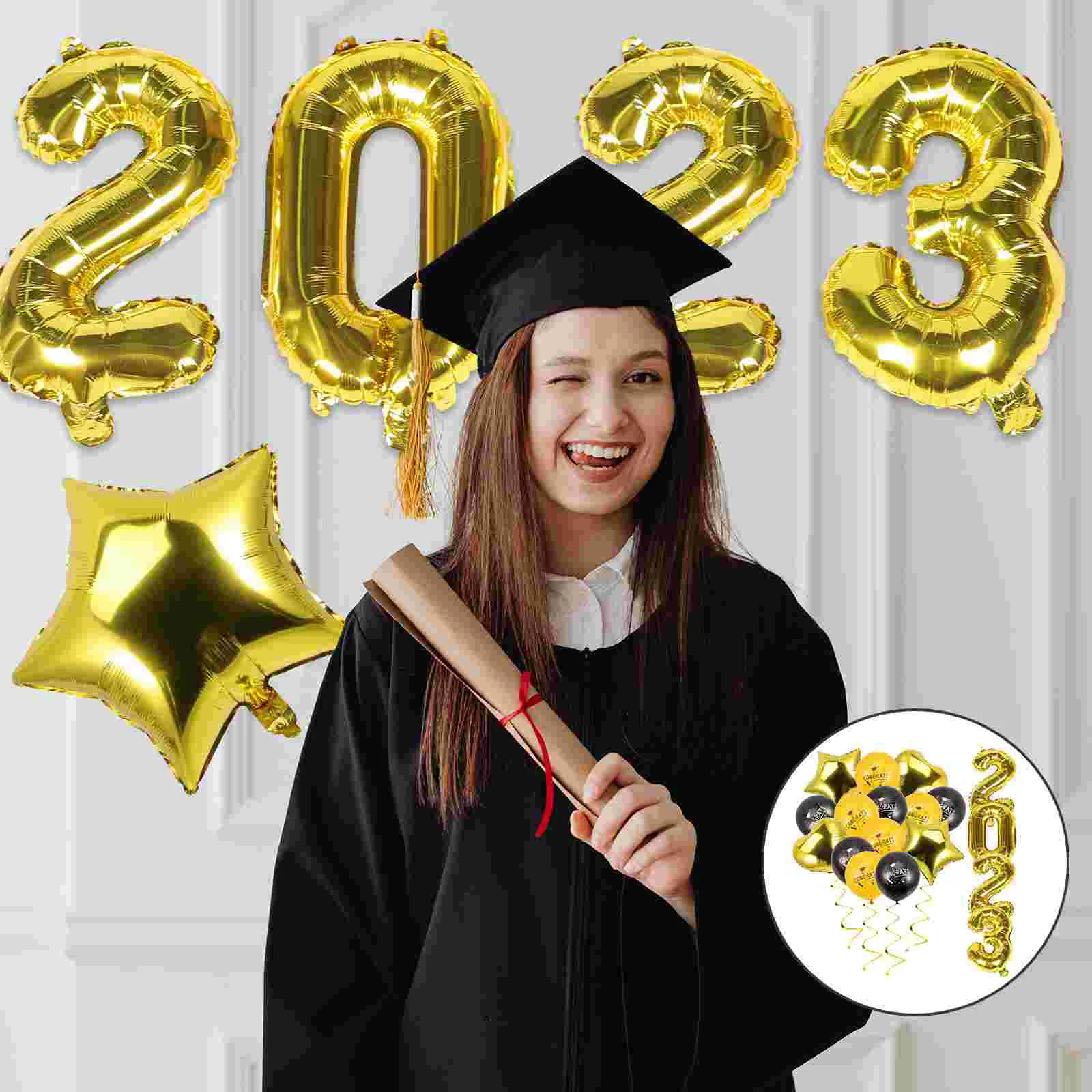 

Balloon Balloons Decorative Graduation Party Themed Banner Adornment Accessory Ornament Room Hanging Decor