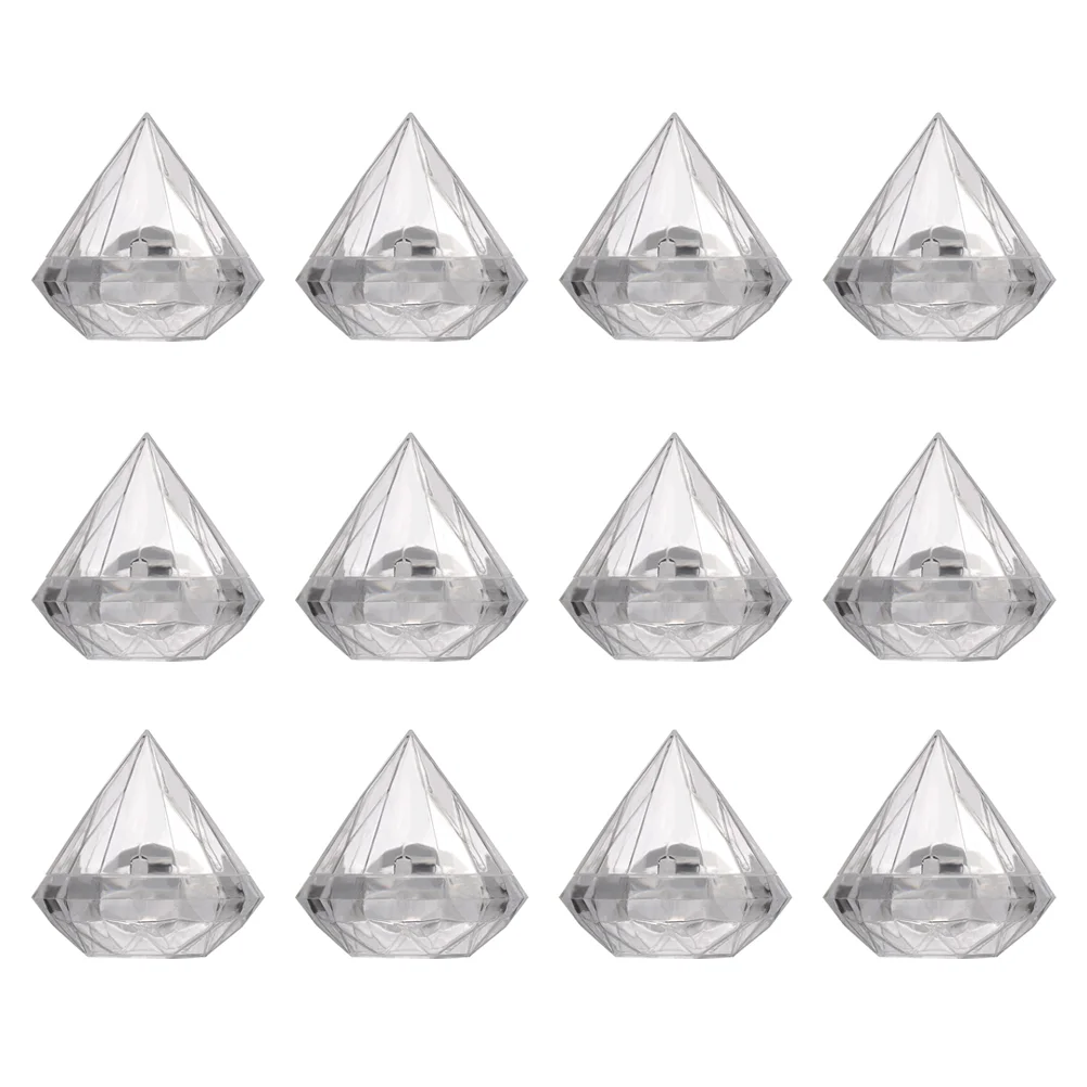 

Candy Box Diamond Boxes Party Wedding Containers Container Clear Decorations Storage Case Sugar Makeup Jars Shaped Favors