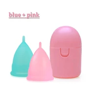 2pcs feminine hygiene menstrual cup medical silicone reusable women cup sterilizing menstrual cup for lady menstruation period