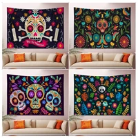 cartoon mexico flower skull colorful tapestry home decoration hippie bohemian decoration divination wall hanging home decor
