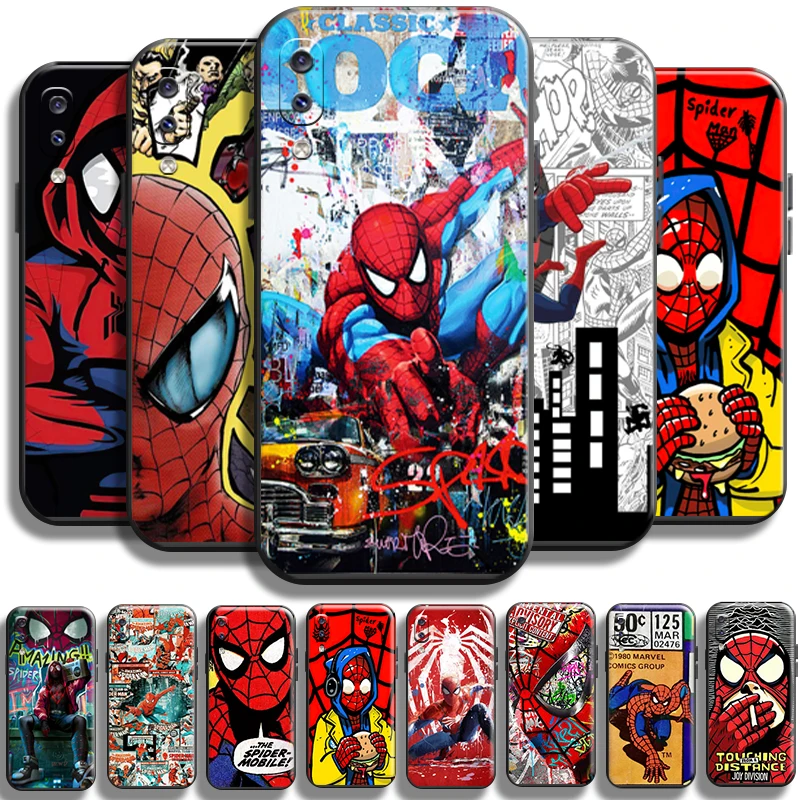 

Avengers Spiderman Comics For Samsung Galaxy A20 A20S Phone Case Coque Black Full Protection Shell Liquid Silicon Soft