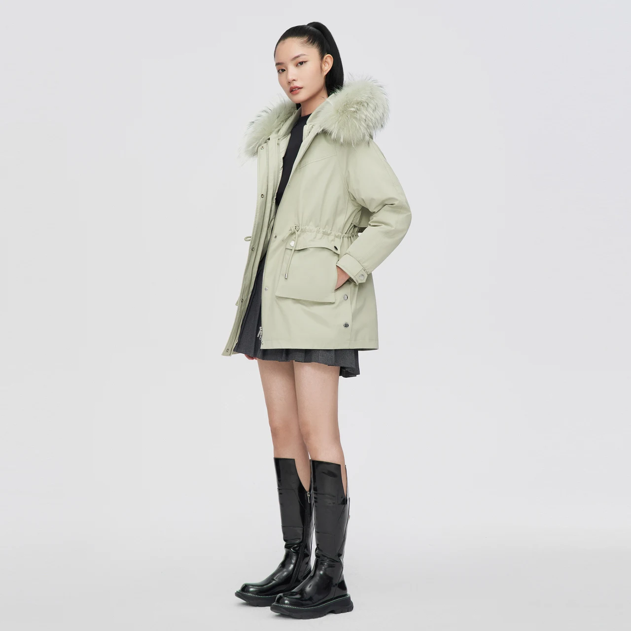 Женский пуховик BOSIDENG со съемной подкладкой