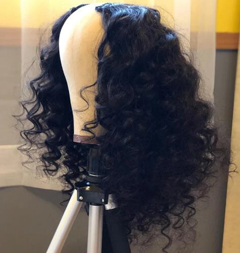 Natural Black U Part Wig European Remy Human Hair Body Wave Wigs 24 inch Glueless Jewish Natural Color Soft Wig For Black Women