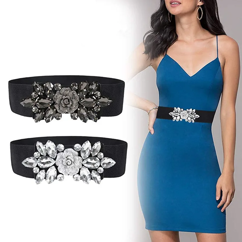 

Металлический пояс с цветком розы женский роскошный дизайн Модный повседневный универсальный эластичный пояс для платья Готический элега...