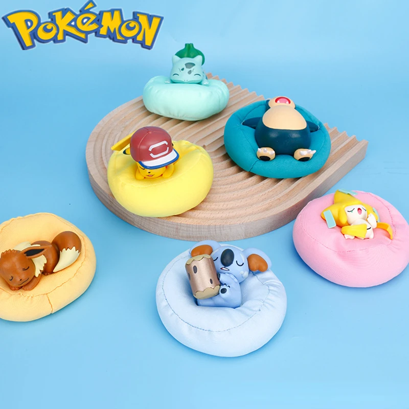 

Покемон, 6 шт., украшение для торта, модель Пикачу, храп, Eevee Bulbasaur, куклы, детские игрушки, аниме, рождественские подарки на день рождения