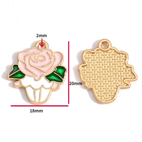 Эмалевые сердечные шармы W519