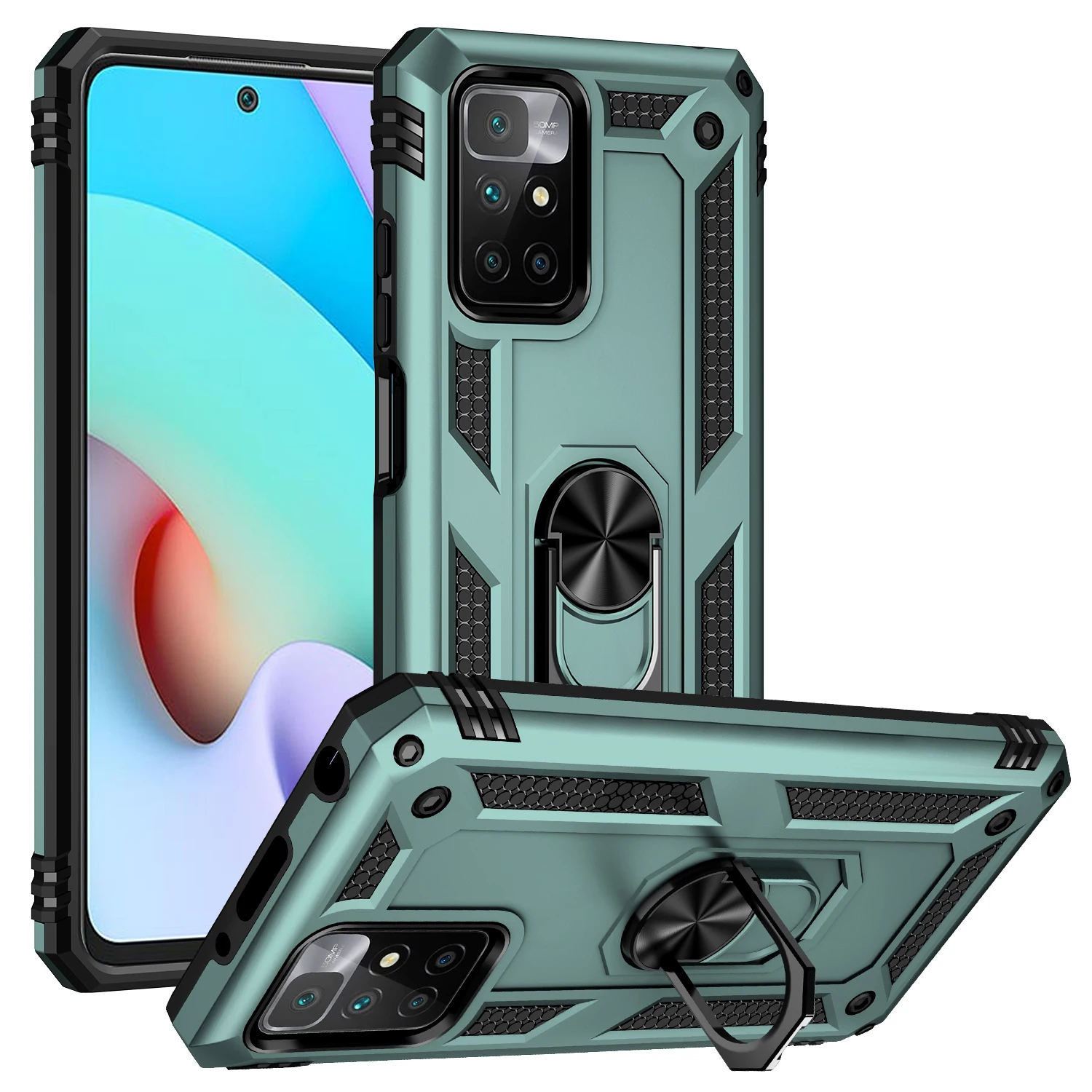 

Phone Case For Xiaomi Redmi Note 11 11T 10 Prime For Poco M4 Pro 4G 5G Shockproof Armor Rugged Car Magnetic Bracket Back Cover