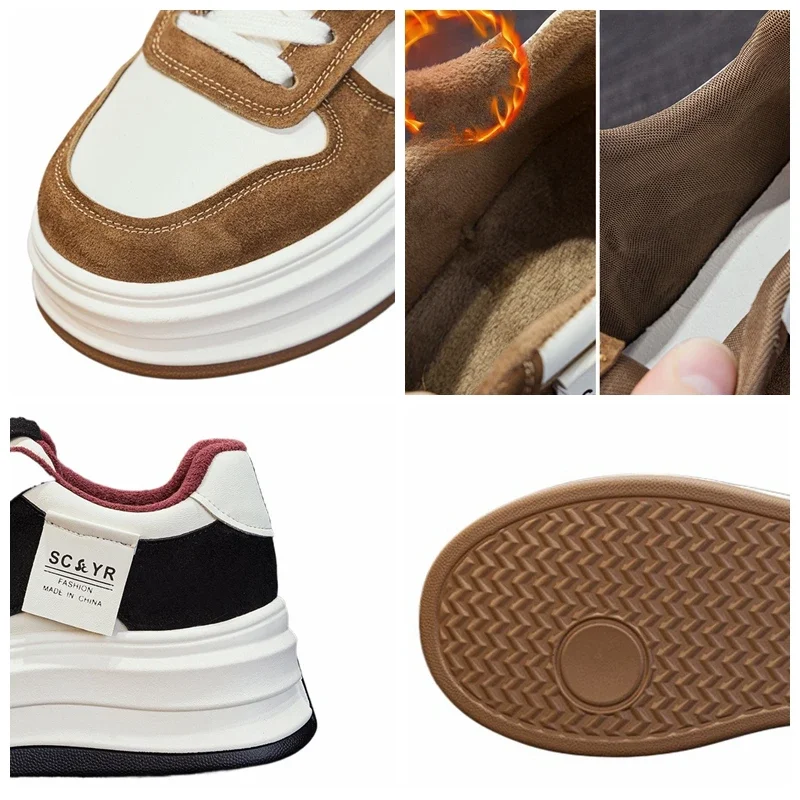 Fujin 5 см из микрофибры женские модные массивные кроссовки осенние повседневные