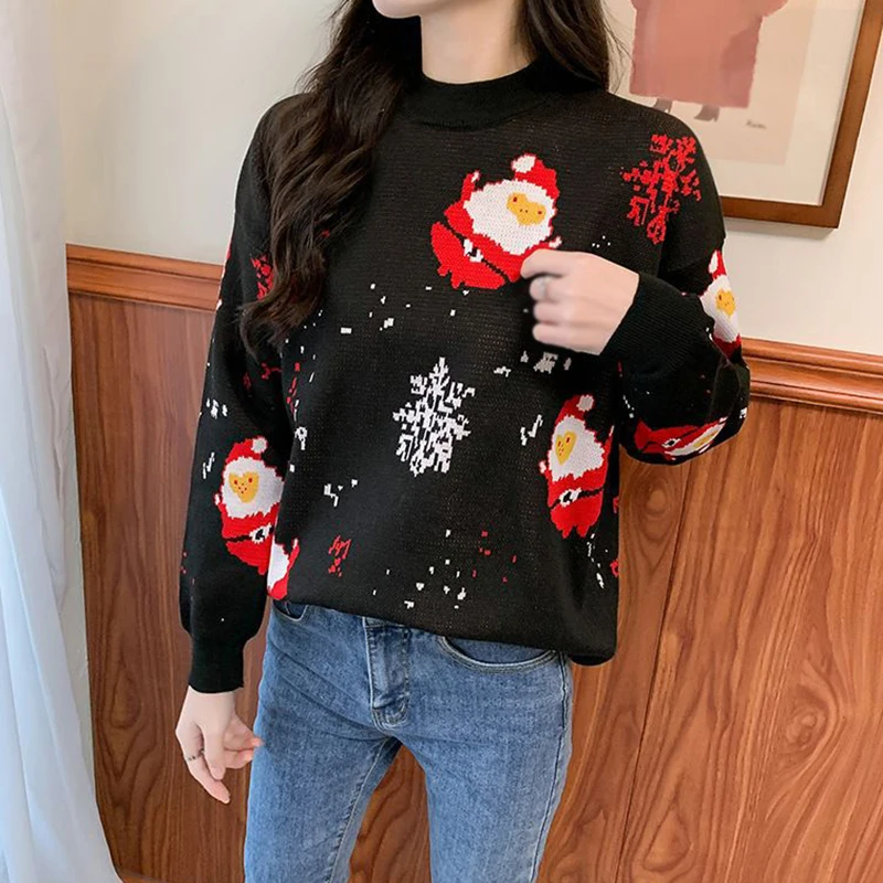 Свитер женский зимний с круглым вырезом