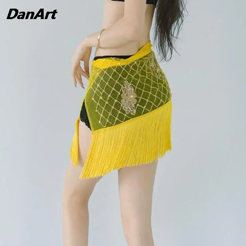 Юбка-шарф для танца живота женская элегантная юбка с вышивкой бисером и