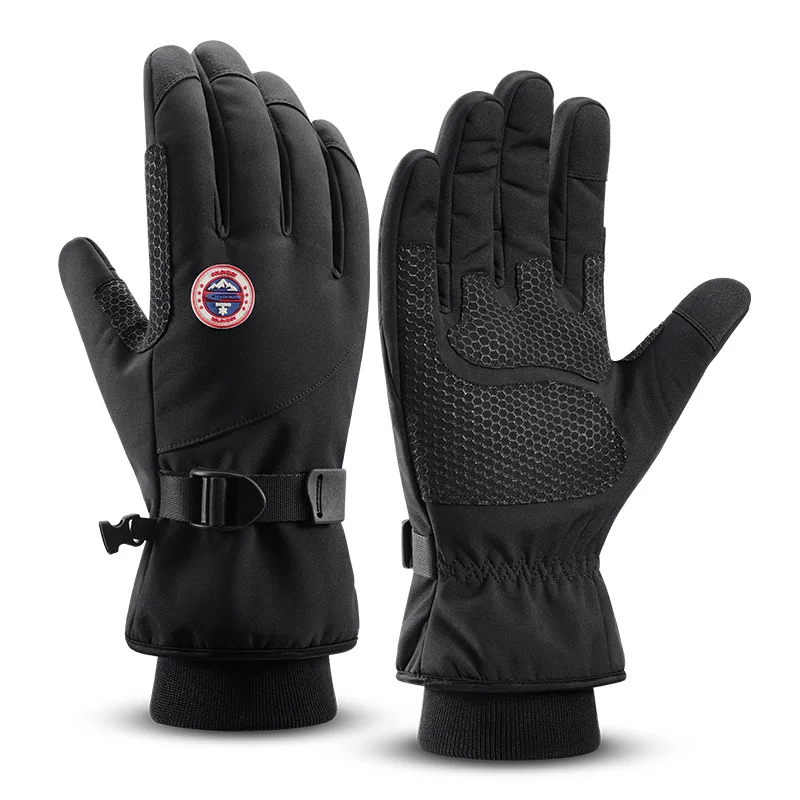 

Winter Warm Ski Gloves Men Outdoor Cycling Bike Fleece Thickening Touch Screen Motorcycle Gloves Windproof Waterproof Non-slip