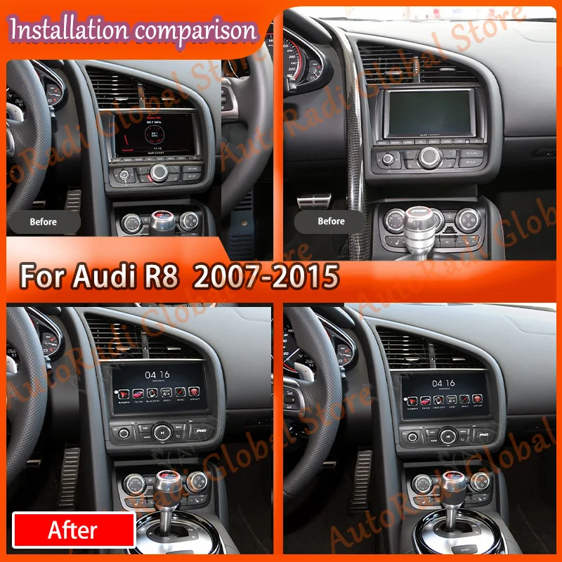 

Car Radio For Audi R8 2007-2015 Android 2 Din GPS Navigation Stereo Receiver Head Unit Multimedia MP3 Player Wireless Carplay