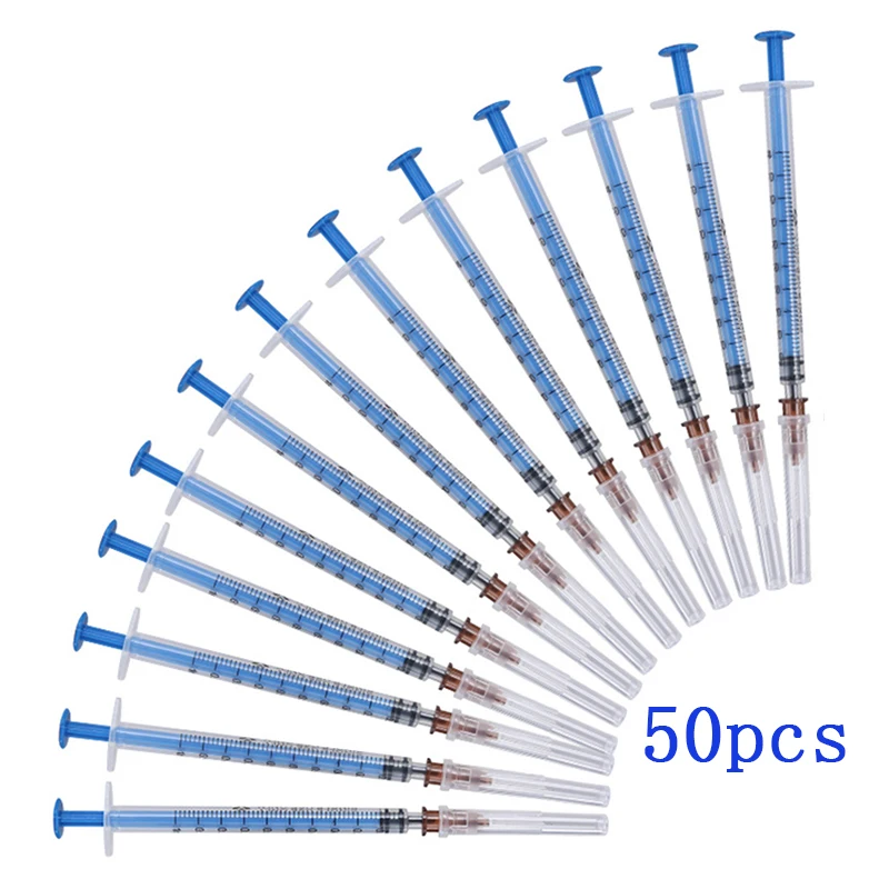 Disposable Plastic Industry Syringe 1ml With Needles 1cc Sterile Injector 50pcs Wholesale Price 10% off over 10 packs |