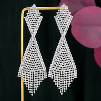 missvikki ins style luxury gorgeous shiny cz tassel pendant earrings for women bridal wedding girl daily jewelry high quality