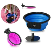 hanging pet bowl foldable hang on dogs feeding bowl portable travel water food bowls for dog cat crate cage puppy kitten feeder
