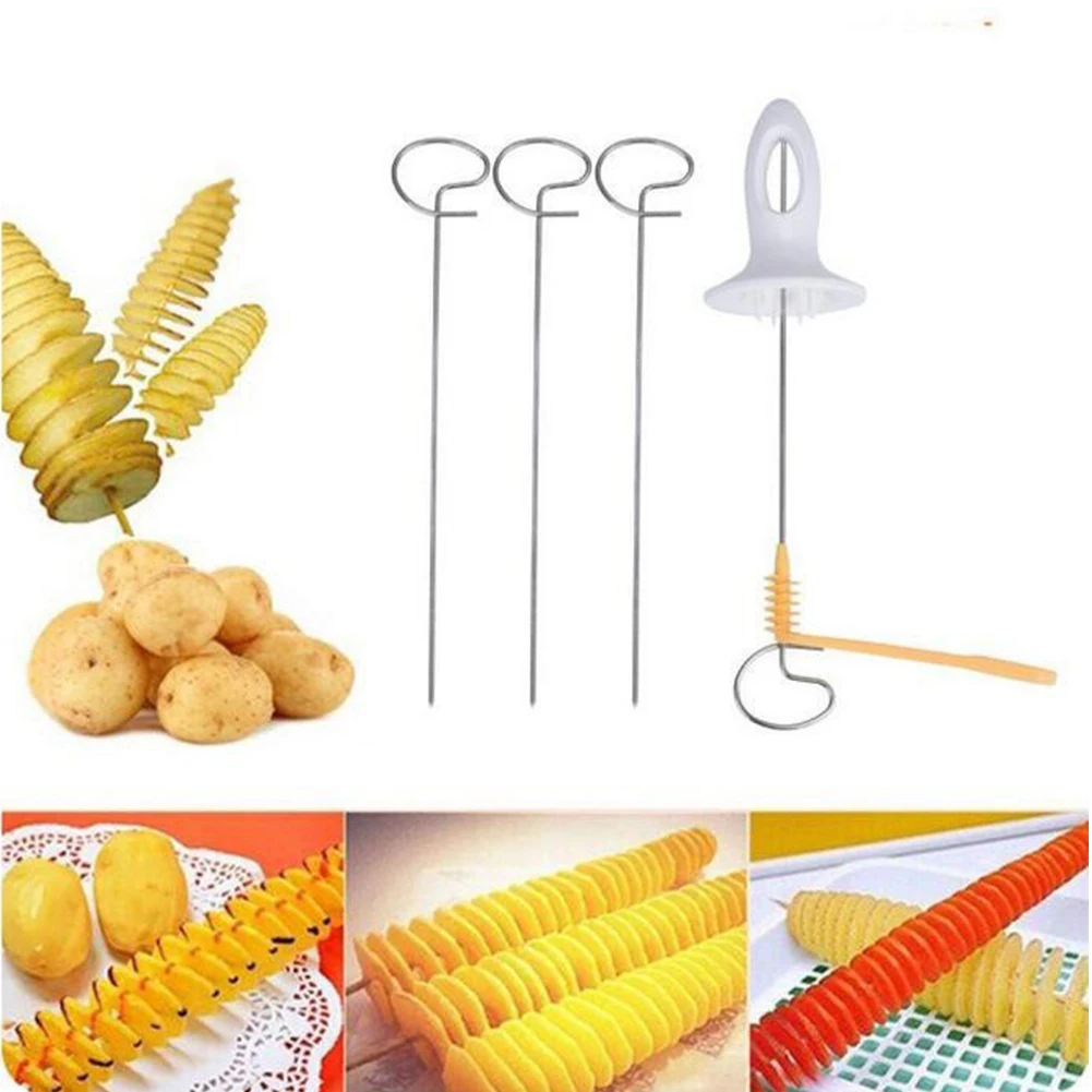 Портативные Шпажки для картофеля барбекю кемпинга брикет слайсер спиральный