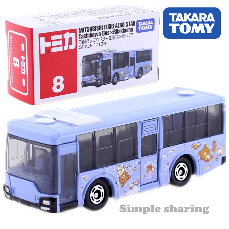 

Металлическая Модель автомобиля Takara Tomy Tomica No.8 MITSUBISHI FUSO AERO STAR Tachikawa Bus Rilakkuma 1:138