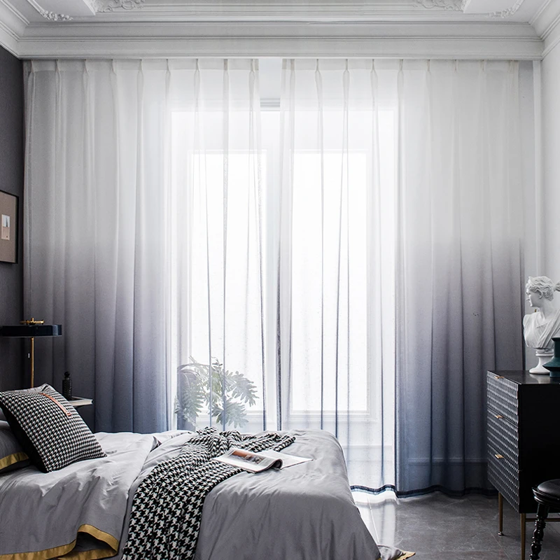 XTMYI градиентные цветные тюлевые прозрачные шторы для гостиной спальни