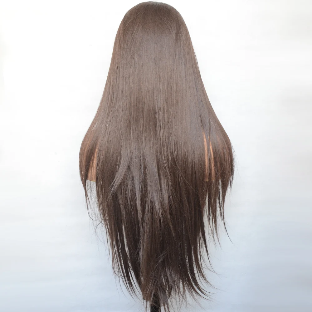 Парик Vogue Beauty из темно-коричневого синтетического кружева для женщин шелковистый