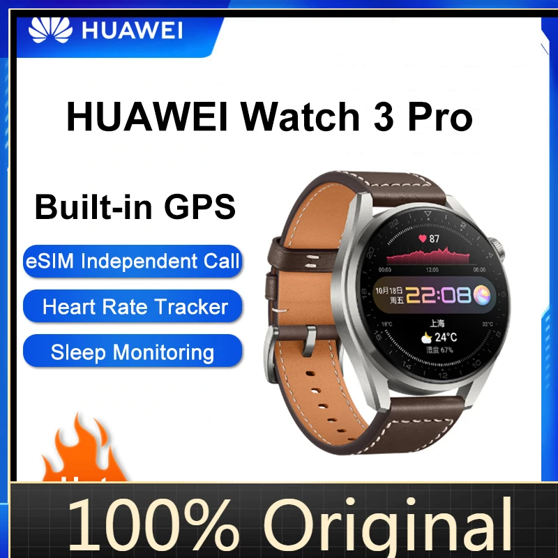 

NEW Original HUAWEI WATCH 3 Pro 48MM eSIM independent Call HarmonyOS SmartWatch Health Management and Strong Battery life NFC