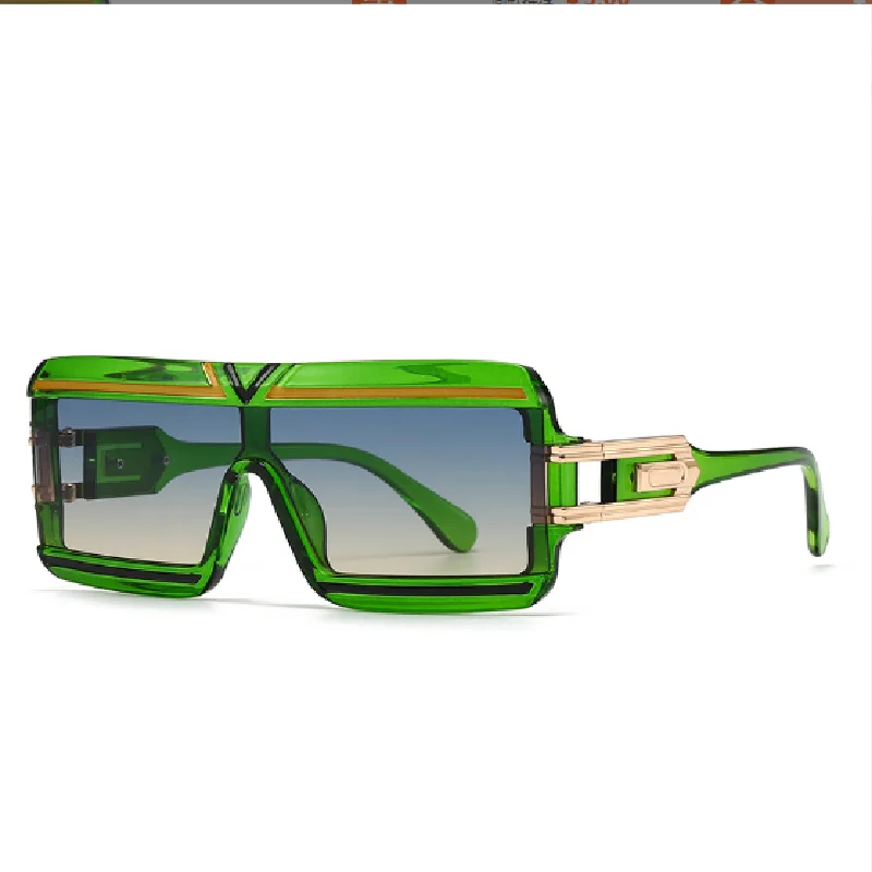 Ретро прямоугольные солнцезащитные очки в большой оправе с плоским верхом