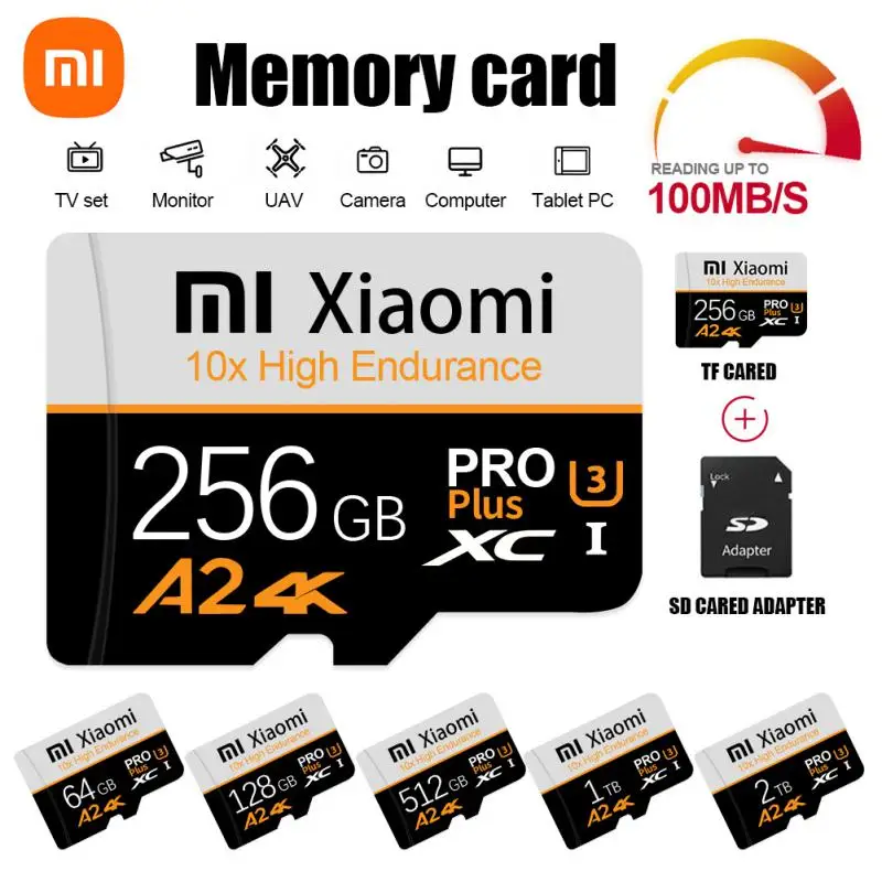Xiaomi Flash Memory SD Cards 128GB 1TB Micro TF/SD Card 256GB 2TB SD Memory Card 512GB Cartao De Memoria Adapter Tablet/Camera