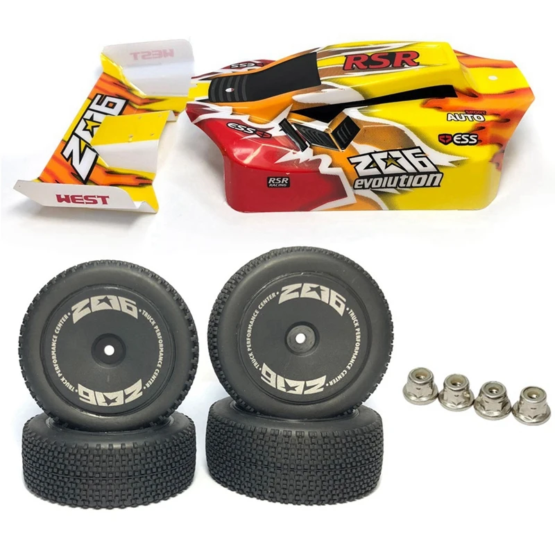 

RC Car Body Shell Tail Wing And Wheel Tire Set For Wltoys 144001 144010 1/14 RC Car Upgrade Parts Spare Accessories