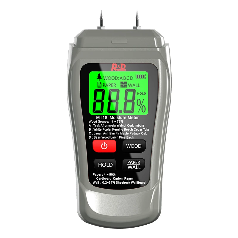 

Измеритель влажности дерева R&D MT-18 серого цвета