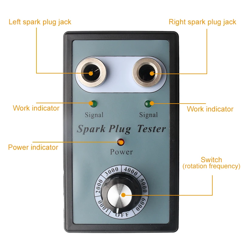 Автомобильный тестер свечей зажигания с регулируемым детектором двойного