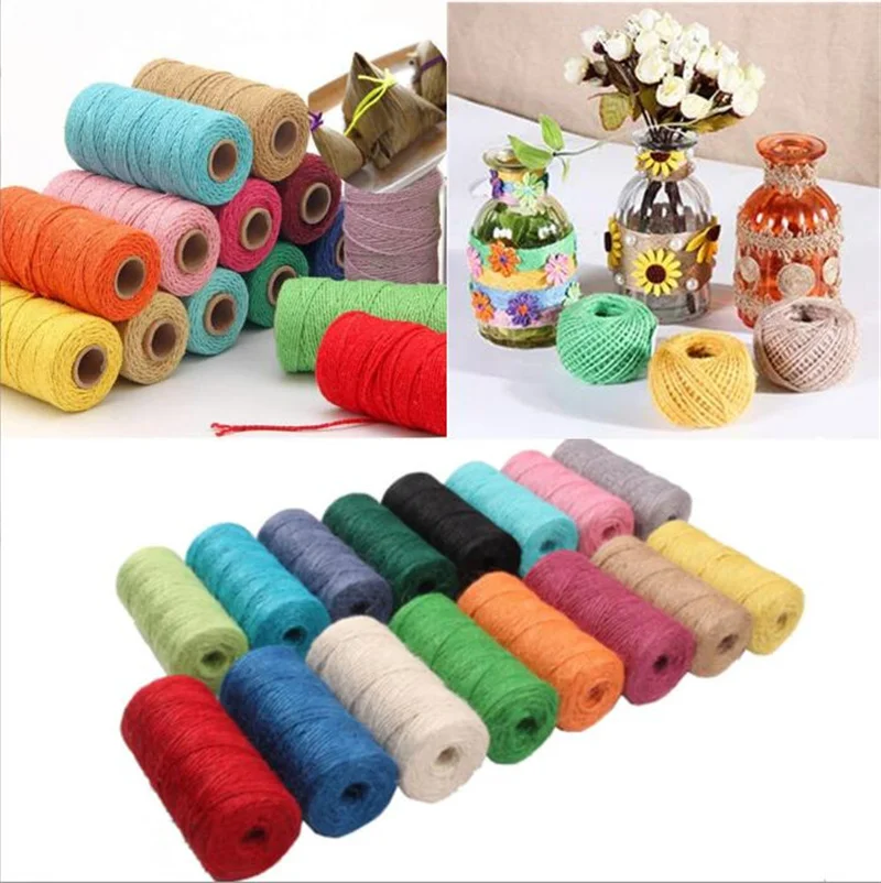 

10yards 2mm 100% Cotton Rope Colorful Twisted String Cotton Cords Rope For Home Decor Handmade Christmas DIY Gift Wrap