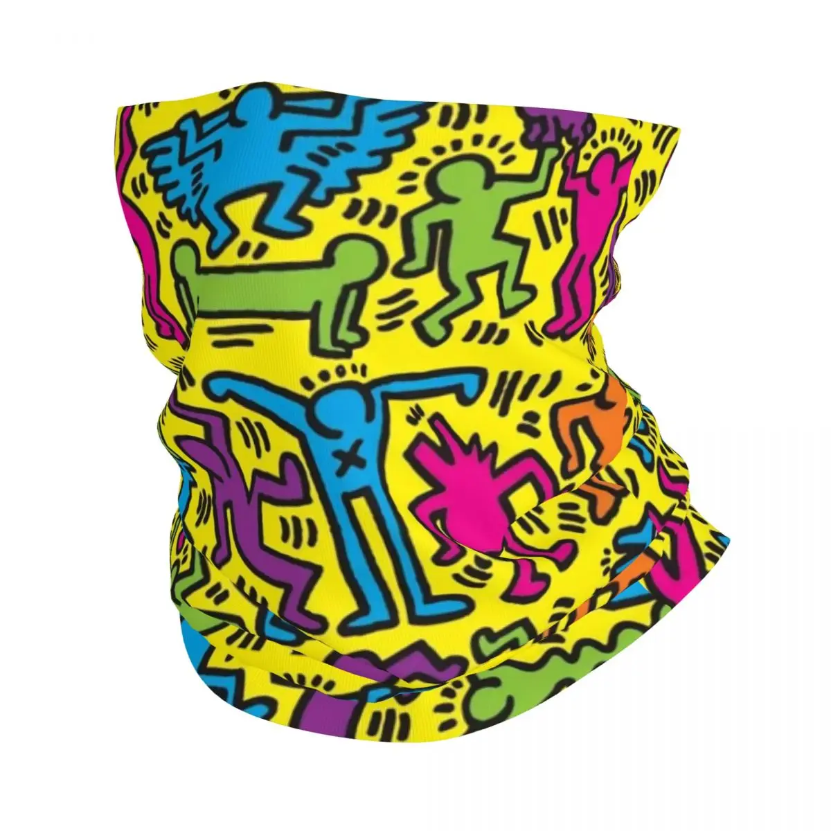 

Abstract Dance Mickey Haring Bandana Neck Gaiter for Hiking Camping Men Women Wrap Scarf Keiths Dancer Graffiti Headband Warmer