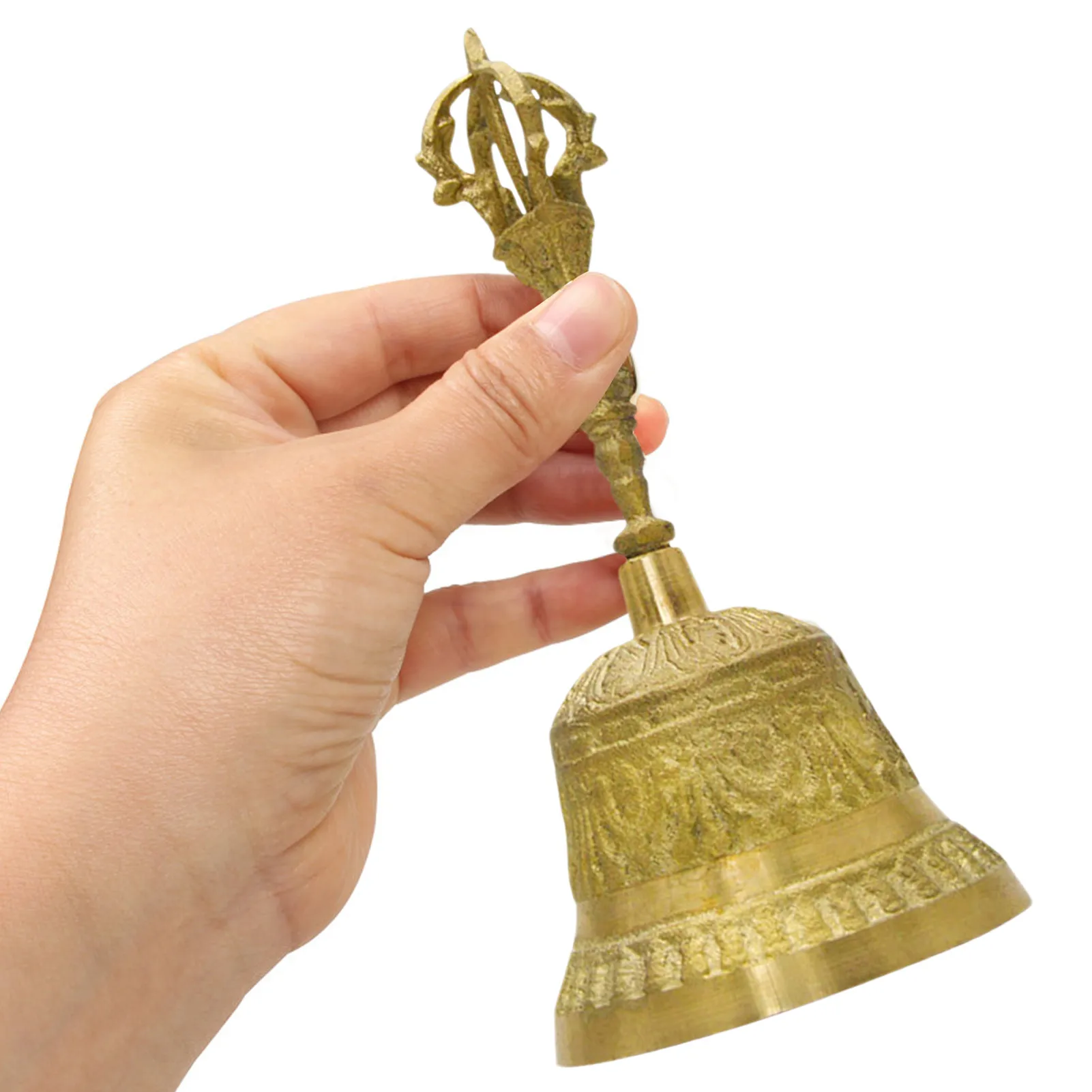

Колокольчик ручной из твердой латуни, Многофункциональный ручной звонок с громким звуком для свадебного ужина