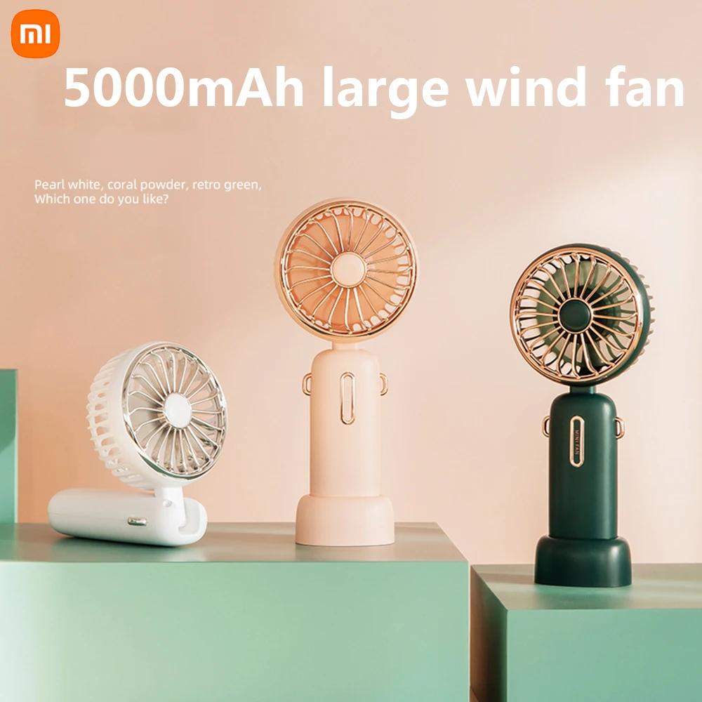

Xiaomi 5000mAh Mini Portable Fan Handheld Electric Fan Cooling Fans USB Rechargeable Outdoor Travel Cooler Fans 3-speed