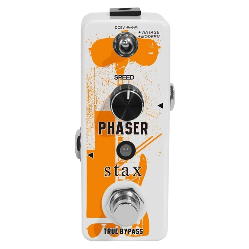 

Педаль для гитары Stax Phaser, аналоговая педаль для электрической гитары, винтажный и современный режимы с мини-размером, настоящий байпас