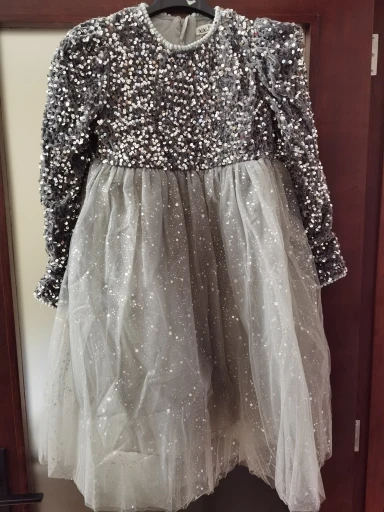 Рождественское платье для девочек с длинными рукавами принт Снежинка Костюмы на