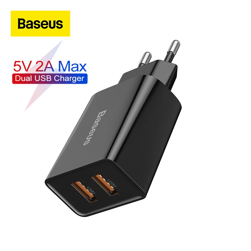 

Адаптер питания Baseus с двумя USB-портами для телефона
