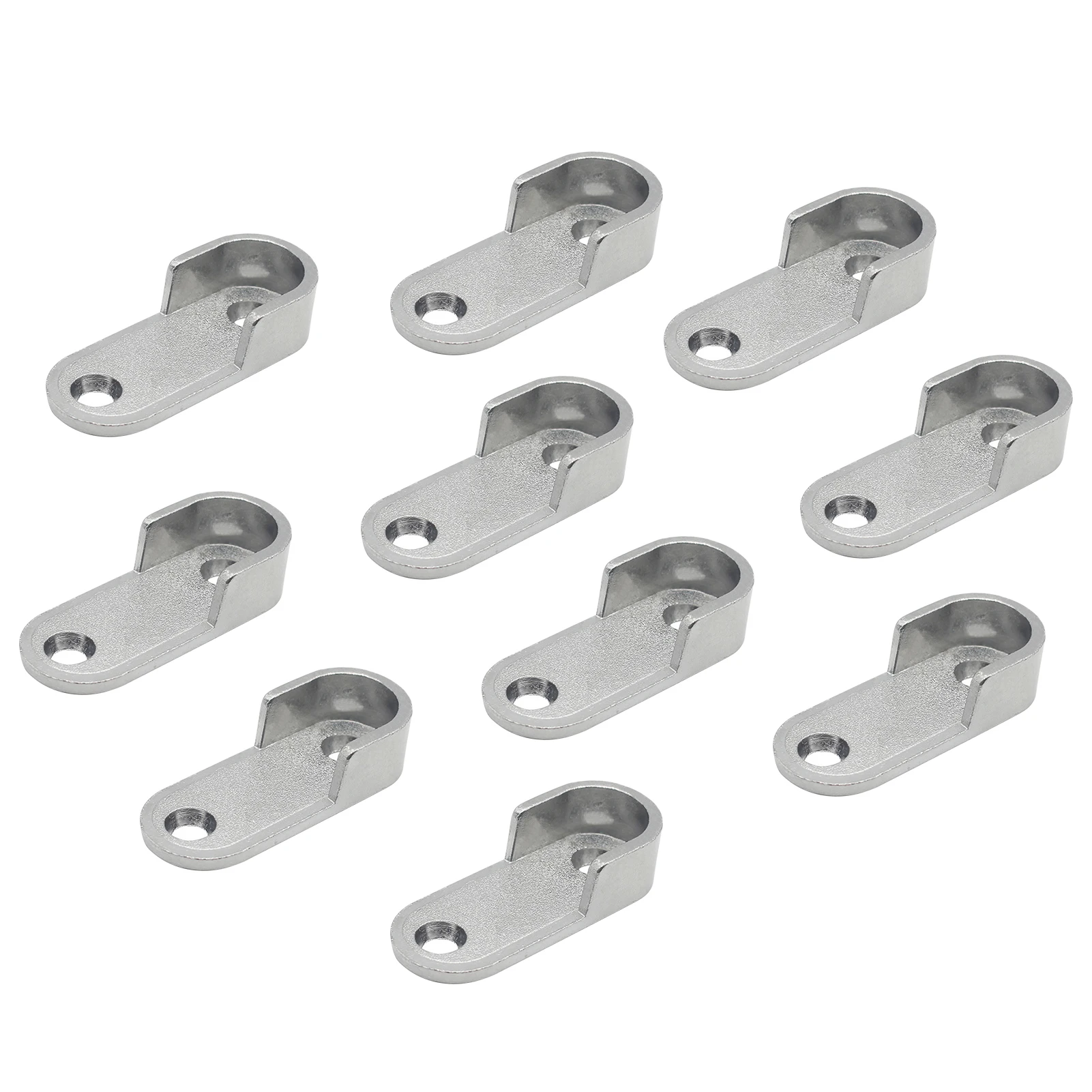 10pcs With Screws Space Saving Flange Holder Oval DIY Closet Rod Bracket Home Zinc Alloy Wear Resistant Easy Install Hardware