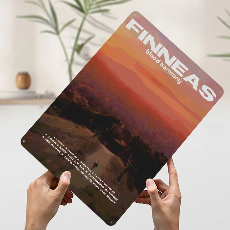 Фото Постер с обложкой альбома Finneas Blood Harmony, ретро-дизайн, 3D-печать, металлические таблички, настенный декор, подарок для винтажного интерьера дома №3