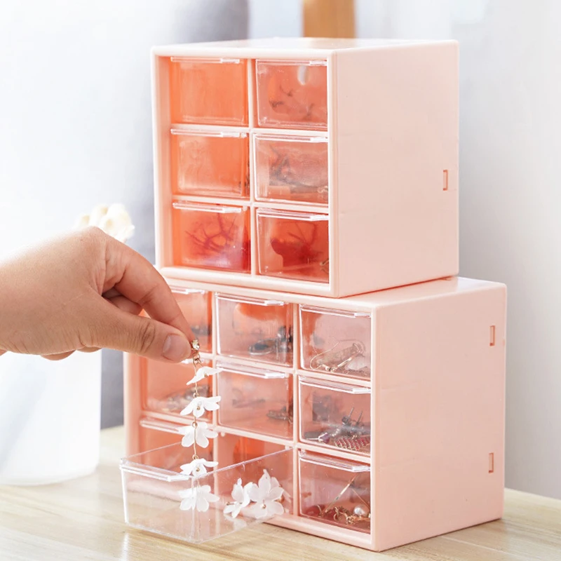 

9 Drawers Storage Cabinet Organiser,Desktop Organizer with 9 Grad Mini Transparent Cabinets Drawers,Plastic Jewelry Box/Cosmetic