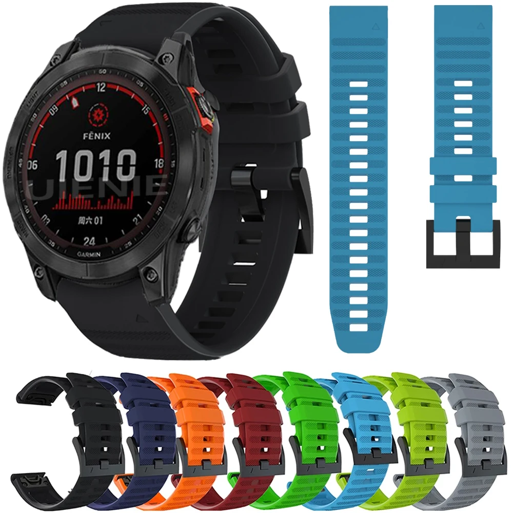 

22/26mm Silicone Watch Band for Garmin Fenix 7 7x 6x 6 Pro 5x 5 Plus Strap Bracelet Watchband Sport Replacement Wristband