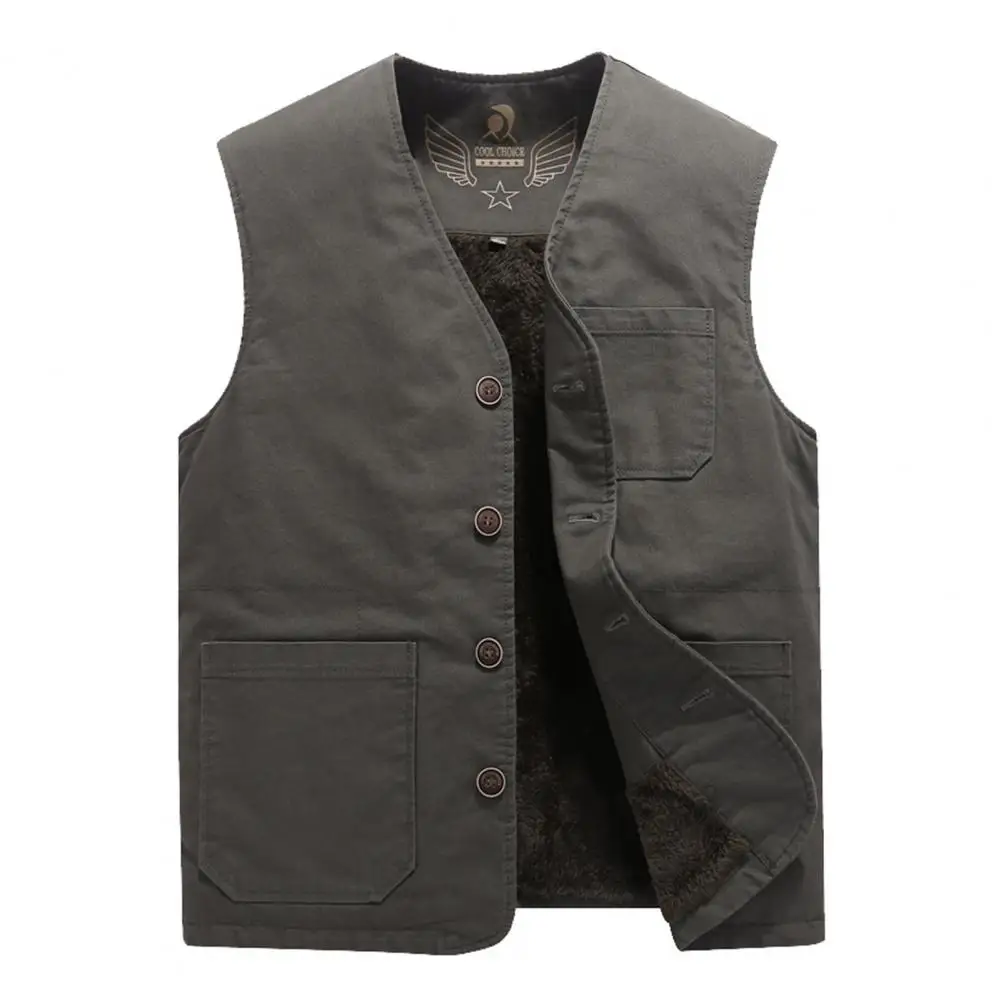 

Winter Waistcoat V Neck Men Coat Cardigan Plus Size Men Winter Waistcoat