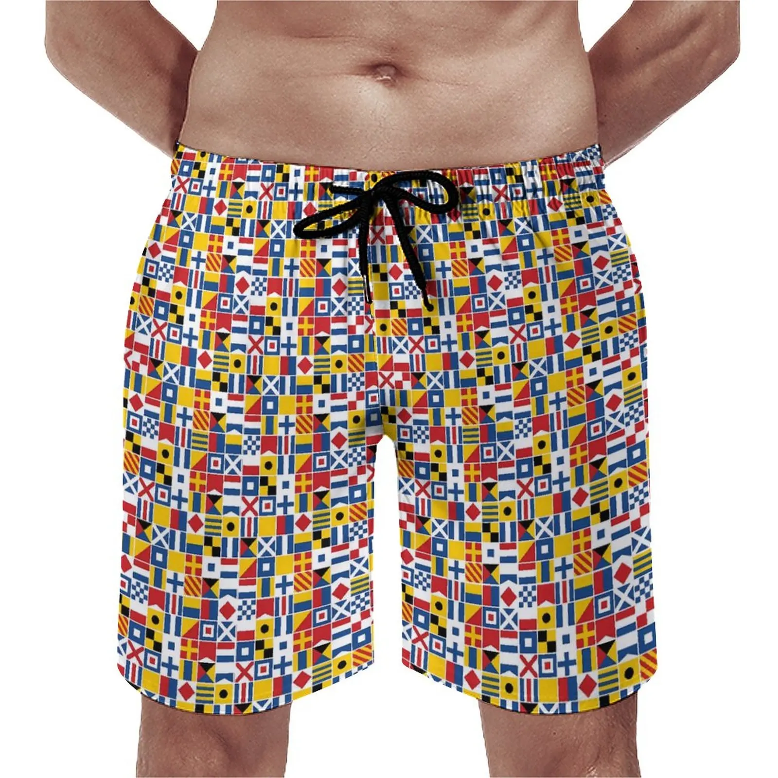 

Flags Print Board Shorts Summer Nautical Signal Sports Beach Shorts Male Comfortable Classic Custom Plus Size Swim Trunks