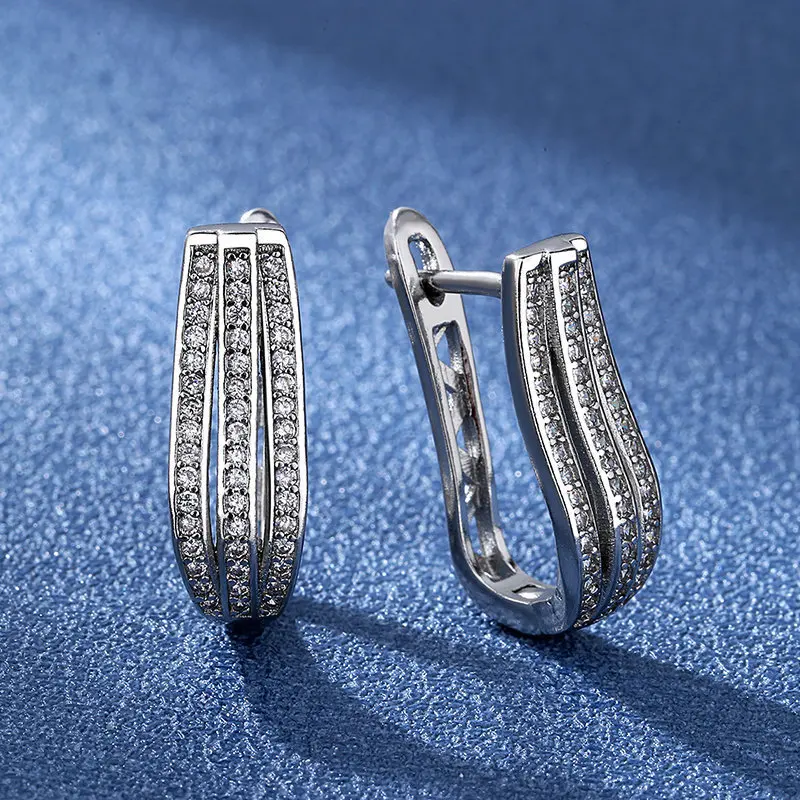

Trendy Small Hoop Earrings for Women Two Colors Available Micro Paved Cubic Zirconia Anniversary Birthday Gift Daily Accessory