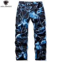 aolamegs gothic pants mens lightning print tie dye casual sweatpants graffiti hip hop vintage harajuku high street streetwear