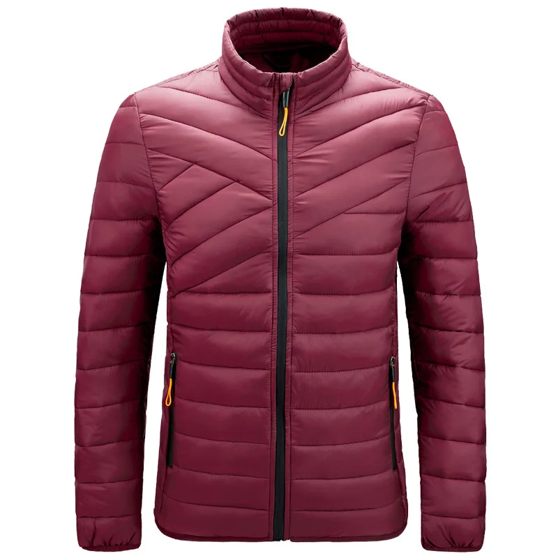 Men's Lightweight Warm Padded Multicolor Striped Padded Jacket