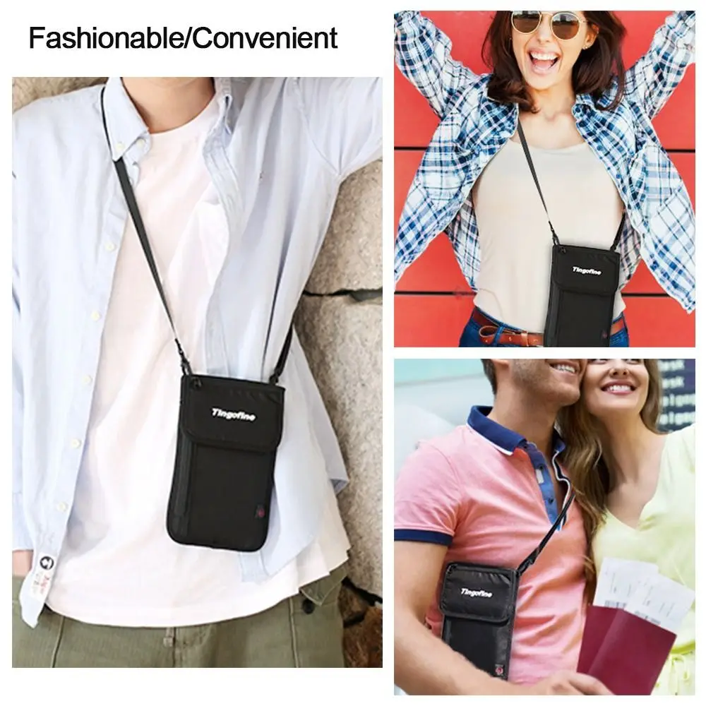 Портативная нейлоновая сумка для паспорта RFID водонепроницаемая