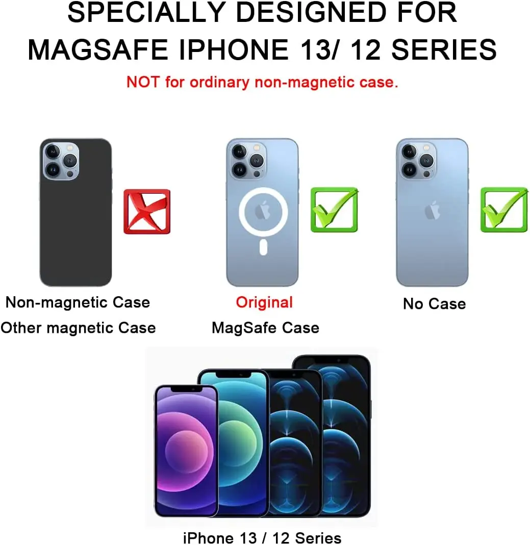 Magnetic Base for iPhone 14 13 12 Pro Max MagSafe Socket Base Removable and Wireless Charging Compatible Works with Socket Grip